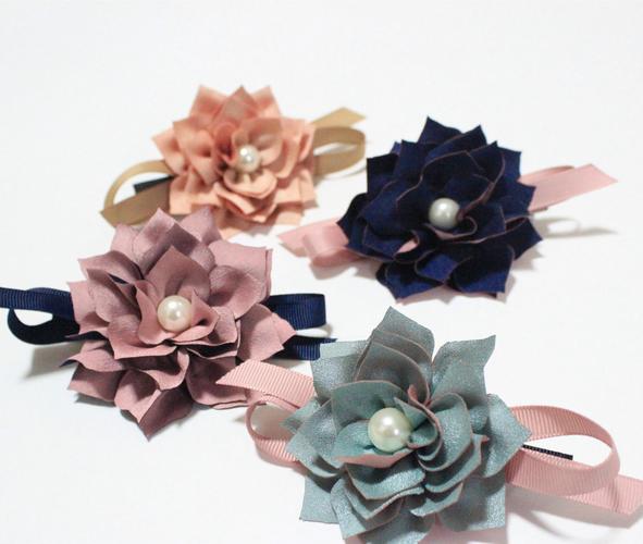 韩国纯手工缝制多层花朵珍珠蝴蝶结发夹边夹顶夹发饰批发头饰